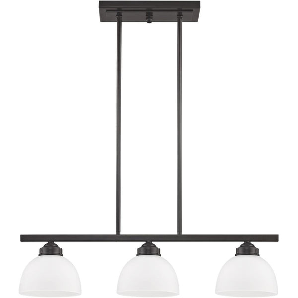 HomeRoots Three Light Dimmable Chandelier – Modern Cylinder Shades for Stylish Illumination in Any Room 687335