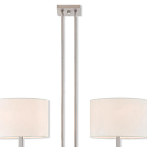HomeRoots Two Light Dimmable Chandelier – Modern Cylinder Shades, Durable Steel, Adjustable Brightness, Stylish Focal Point 687336