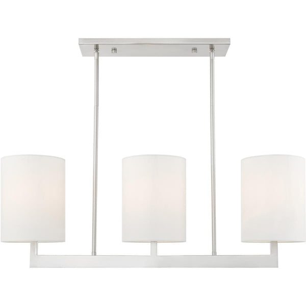 HomeRoots Three Light Dimmable Chandelier – Modern Steel Fixture with Cylindrical Shades for Stylish Illumination 687337