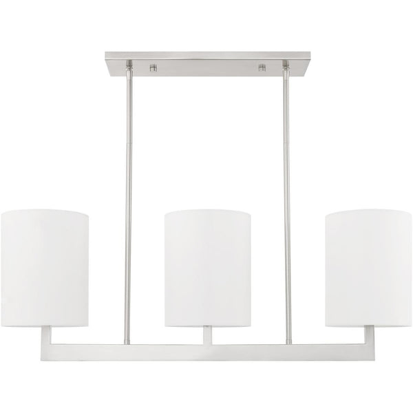 HomeRoots Three Light Dimmable Chandelier – Modern Steel Fixture with Cylindrical Shades for Stylish Illumination 687337
