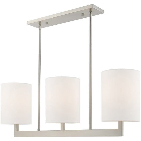 HomeRoots Three Light Dimmable Chandelier – Modern Steel Fixture with Cylindrical Shades for Stylish Illumination 687337