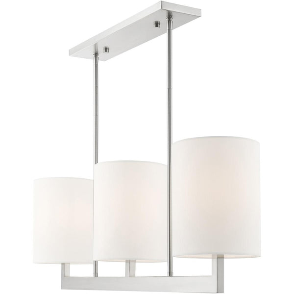 HomeRoots Three Light Dimmable Chandelier – Modern Steel Fixture with Cylindrical Shades for Stylish Illumination 687337