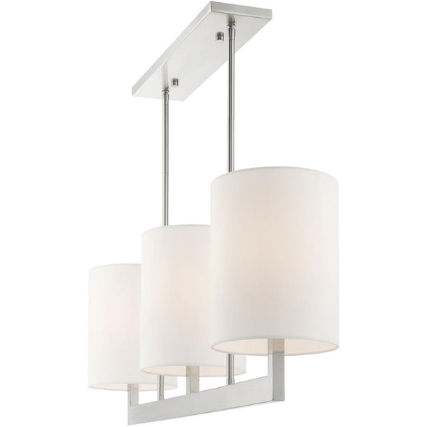 HomeRoots Three Light Dimmable Chandelier – Modern Steel Fixture with Cylindrical Shades for Stylish Illumination 687337