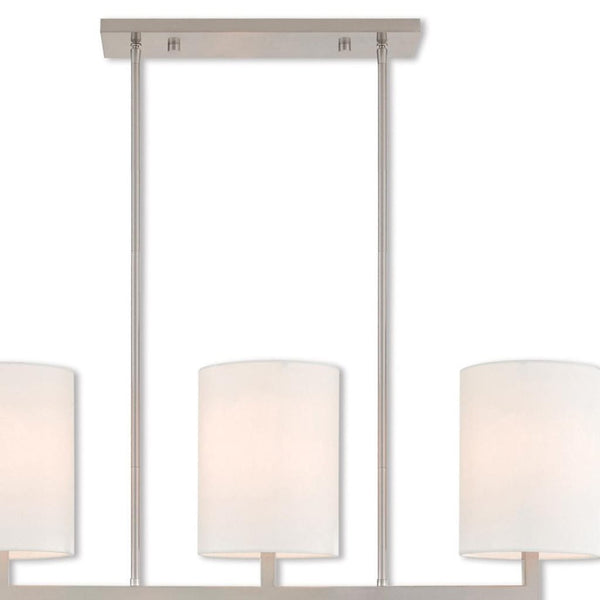 HomeRoots Three Light Dimmable Chandelier – Modern Steel Fixture with Cylindrical Shades for Stylish Illumination 687337
