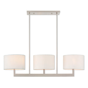HomeRoots Three Light Dimmable Chandelier - Modern Steel Shades for Versatile Home Decor & Adjustable Ambiance 687338