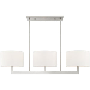 HomeRoots Three Light Dimmable Chandelier - Modern Steel Shades for Versatile Home Decor & Adjustable Ambiance 687338