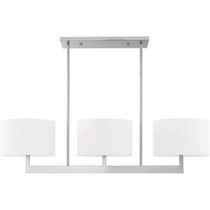 HomeRoots Three Light Dimmable Chandelier - Modern Steel Shades for Versatile Home Decor & Adjustable Ambiance 687338