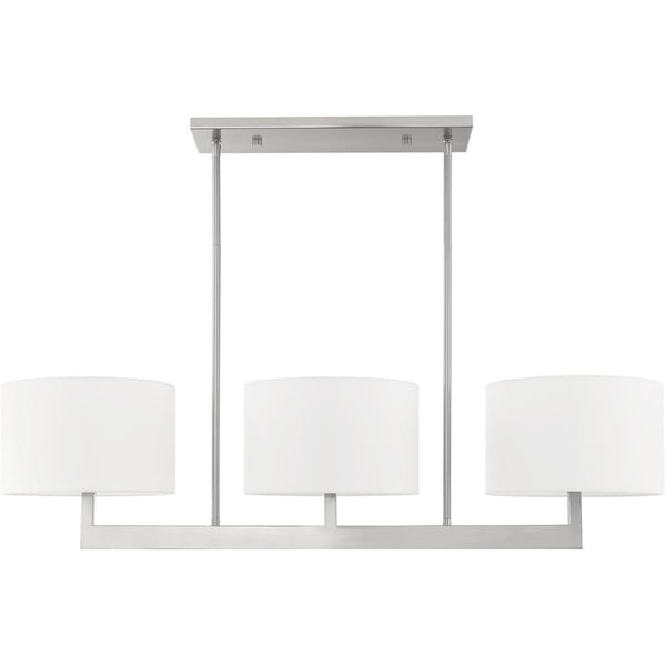 HomeRoots Three Light Dimmable Chandelier - Modern Steel Shades for Versatile Home Decor & Adjustable Ambiance 687338