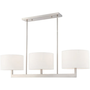 HomeRoots Three Light Dimmable Chandelier - Modern Steel Shades for Versatile Home Decor & Adjustable Ambiance 687338