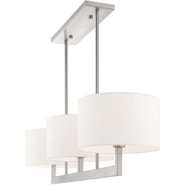 HomeRoots Three Light Dimmable Chandelier - Modern Steel Shades for Versatile Home Decor & Adjustable Ambiance 687338
