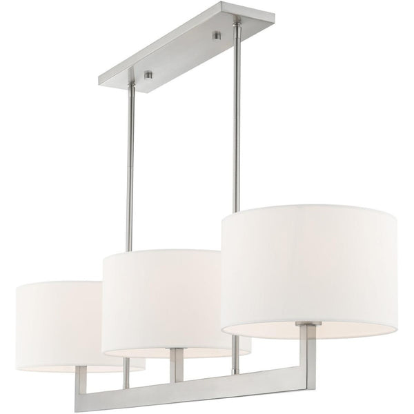 HomeRoots Three Light Dimmable Chandelier - Modern Steel Shades for Versatile Home Decor & Adjustable Ambiance 687338
