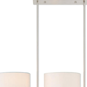 HomeRoots Three Light Dimmable Chandelier - Modern Steel Shades for Versatile Home Decor & Adjustable Ambiance 687338