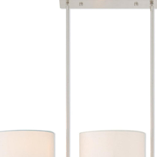 HomeRoots Three Light Dimmable Chandelier - Modern Steel Shades for Versatile Home Decor & Adjustable Ambiance 687338