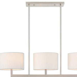 HomeRoots Three Light Dimmable Chandelier - Modern Steel Shades for Versatile Home Decor & Adjustable Ambiance 687338