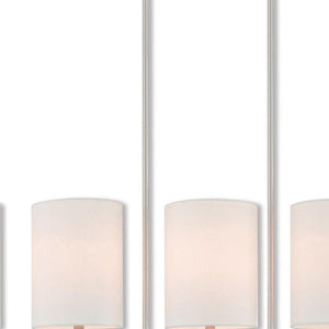 HomeRoots Five Light Dimmable Chandelier with Cylindrical Shades for Contemporary Home Ambiance & Style 687339