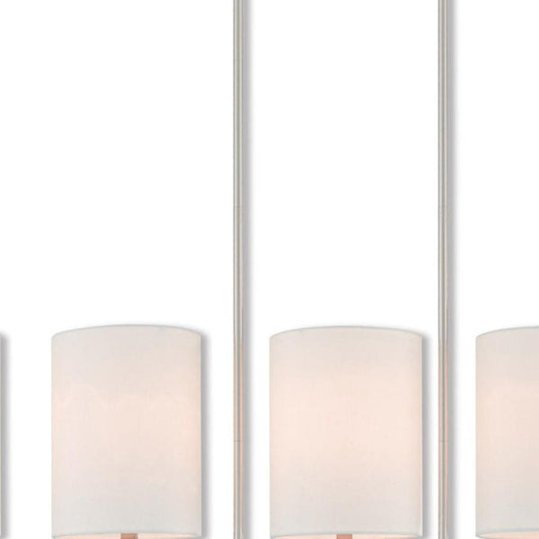 HomeRoots Five Light Dimmable Chandelier with Cylindrical Shades for Contemporary Home Ambiance & Style 687339