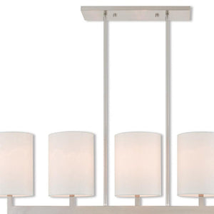 HomeRoots Five Light Dimmable Chandelier with Cylindrical Shades for Contemporary Home Ambiance & Style 687339