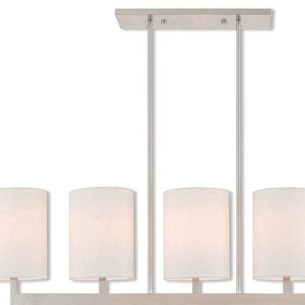 HomeRoots Five Light Dimmable Chandelier with Cylindrical Shades for Contemporary Home Ambiance & Style 687339