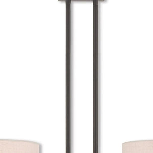 HomeRoots Bronze Two-Light Dimmable Chandelier with Unique Cylinder Shades for Elegant Home Illumination 687341