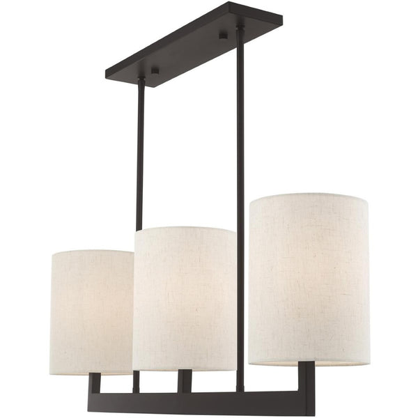 HomeRoots Bronze Three-Light Dimmable Chandelier with Adjustable Shades for Modern Elegance and Style 687342