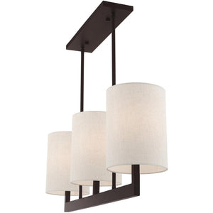 HomeRoots Bronze Three-Light Dimmable Chandelier with Adjustable Shades for Modern Elegance and Style 687342