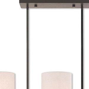 HomeRoots Bronze Three-Light Dimmable Chandelier with Adjustable Shades for Modern Elegance and Style 687342