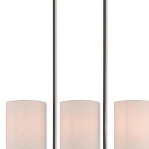 HomeRoots Bronze Five-Light Dimmable Chandelier with Elegant Cylinder Shades for Versatile Home Décor Solutions 687344