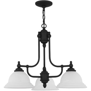 HomeRoots Black Three-Light Metal Chandelier - Dimmable, Modern Design with Cylindrical Shades for Any Room 687345