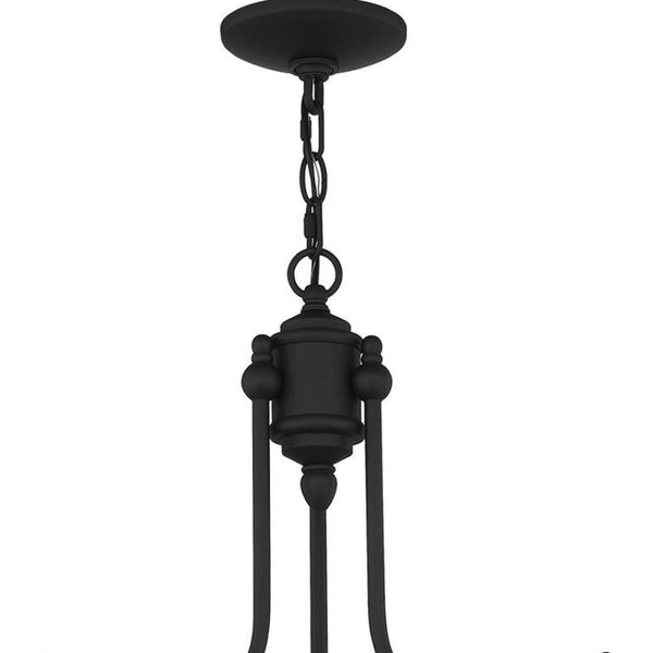 HomeRoots Black Three-Light Metal Chandelier - Dimmable, Modern Design with Cylindrical Shades for Any Room 687345
