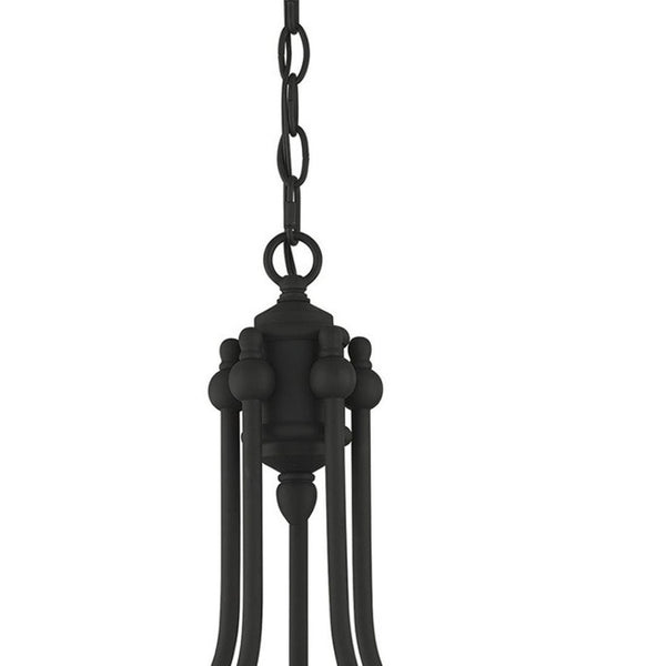 HomeRoots Black Five-Light Metal Dimmable Chandelier - Modern Design with Adjustable Illumination for Any Space 687347