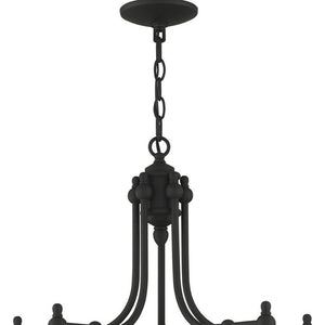 HomeRoots Black Five-Light Metal Dimmable Chandelier - Modern Design with Adjustable Illumination for Any Space 687347
