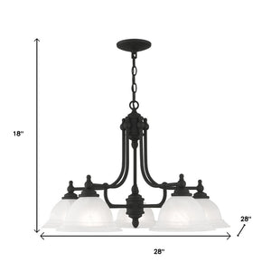 HomeRoots Black Five-Light Metal Dimmable Chandelier - Modern Design with Adjustable Illumination for Any Space 687347