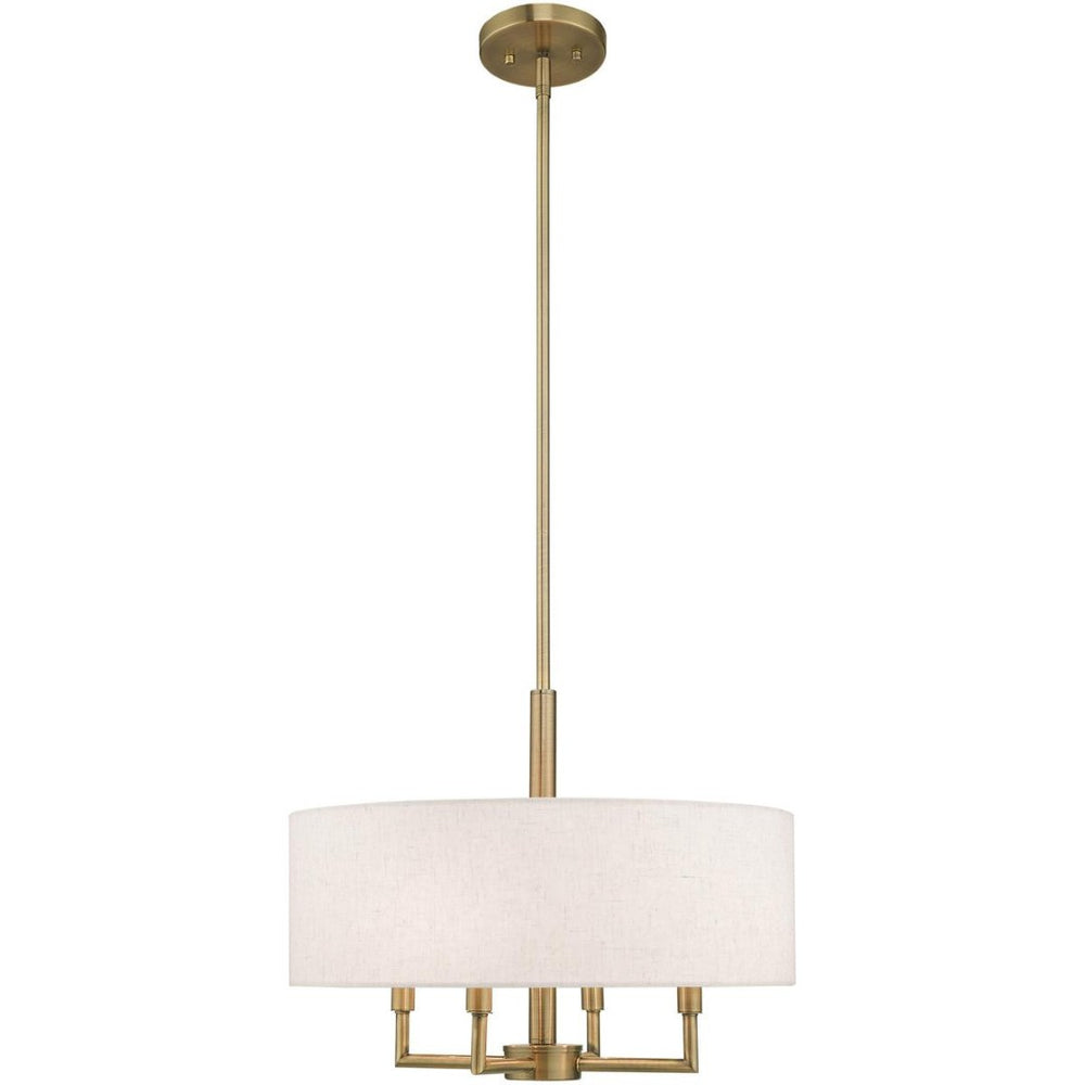 HomeRoots Four Light Dimmable Chandelier with Stylish Steel Shades - Modern Ambiance for Any Space 687348
