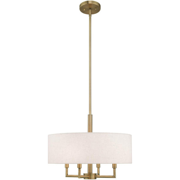 HomeRoots Four Light Dimmable Chandelier with Stylish Steel Shades - Modern Ambiance for Any Space 687348