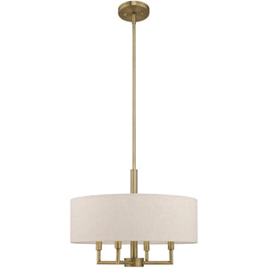 HomeRoots Four Light Dimmable Chandelier with Stylish Steel Shades - Modern Ambiance for Any Space 687348