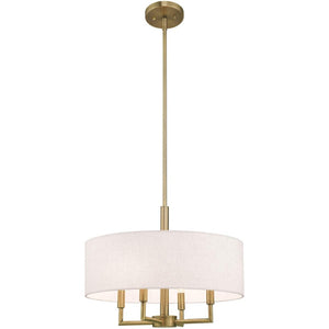 HomeRoots Four Light Dimmable Chandelier with Stylish Steel Shades - Modern Ambiance for Any Space 687348