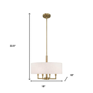 HomeRoots Four Light Dimmable Chandelier with Stylish Steel Shades - Modern Ambiance for Any Space 687348