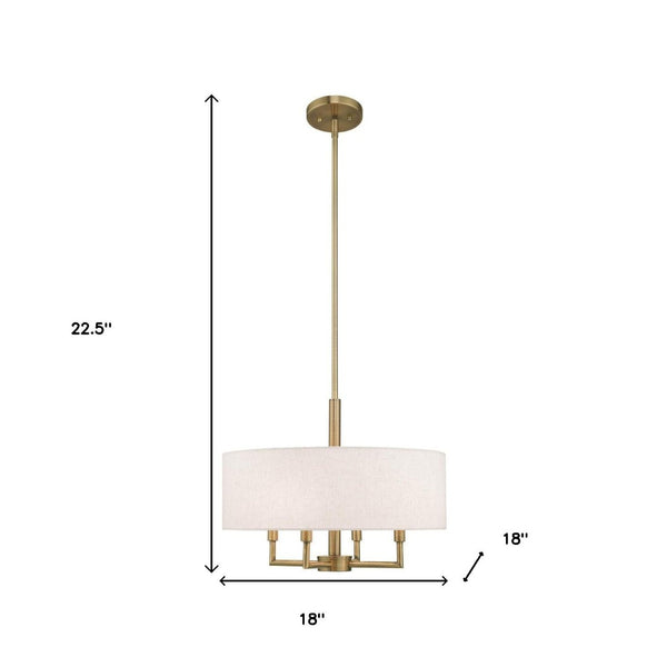 HomeRoots Four Light Dimmable Chandelier with Stylish Steel Shades - Modern Ambiance for Any Space 687348