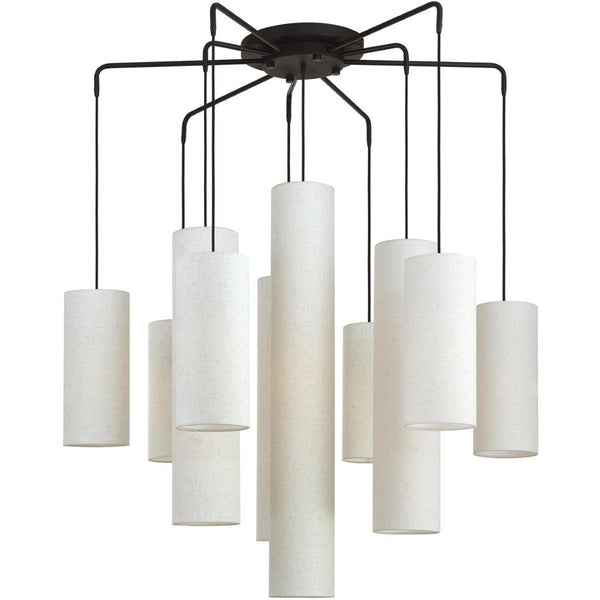HomeRoots Bronze Multi-Light Dimmable Chandelier with Elegant Cylinder Shades for Stylish Home Illumination 687351