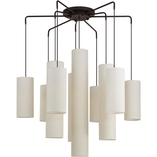 HomeRoots Bronze Multi-Light Dimmable Chandelier with Elegant Cylinder Shades for Stylish Home Illumination 687351