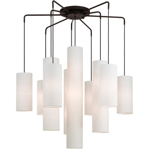 HomeRoots Bronze Multi-Light Dimmable Chandelier with Elegant Cylinder Shades for Stylish Home Illumination 687351
