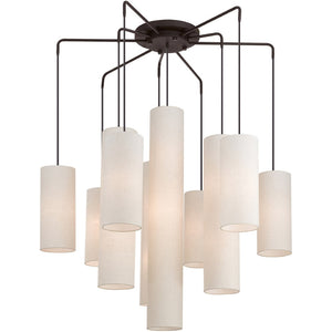 HomeRoots Bronze Multi-Light Dimmable Chandelier with Elegant Cylinder Shades for Stylish Home Illumination 687351