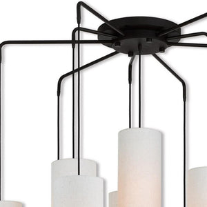HomeRoots Bronze Multi-Light Dimmable Chandelier with Elegant Cylinder Shades for Stylish Home Illumination 687351