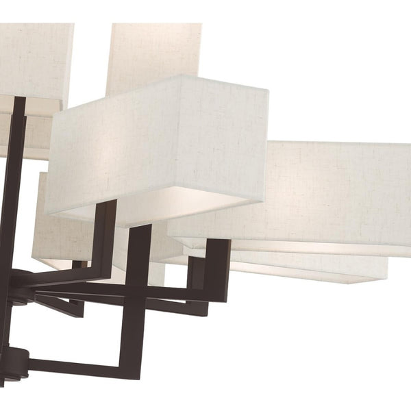 HomeRoots Bronze Twelve-Light Dimmable Chandelier - Elegant Ambient Lighting for Modern & Transitional Spaces 687354