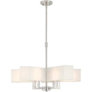 HomeRoots Five Light Dimmable Chandelier - Modern Steel Shades for Adjustable Ambiance in Any Space 687355