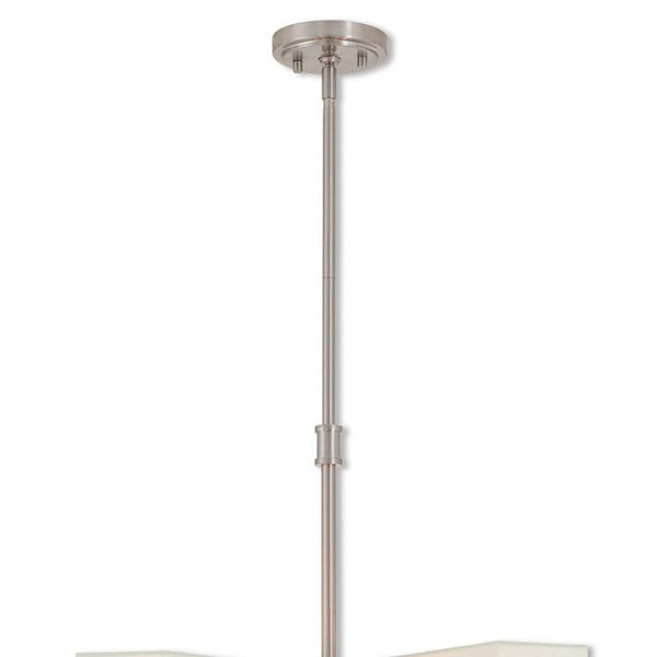 HomeRoots Five Light Dimmable Chandelier - Modern Steel Shades for Adjustable Ambiance in Any Space 687355