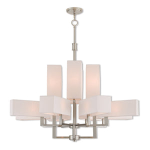 HomeRoots Twelve Light Dimmable Chandelier - Modern Steel Design for Versatile Home Ambiance & Style 687356