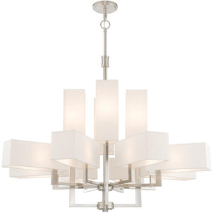 HomeRoots Twelve Light Dimmable Chandelier - Modern Steel Design for Versatile Home Ambiance & Style 687356