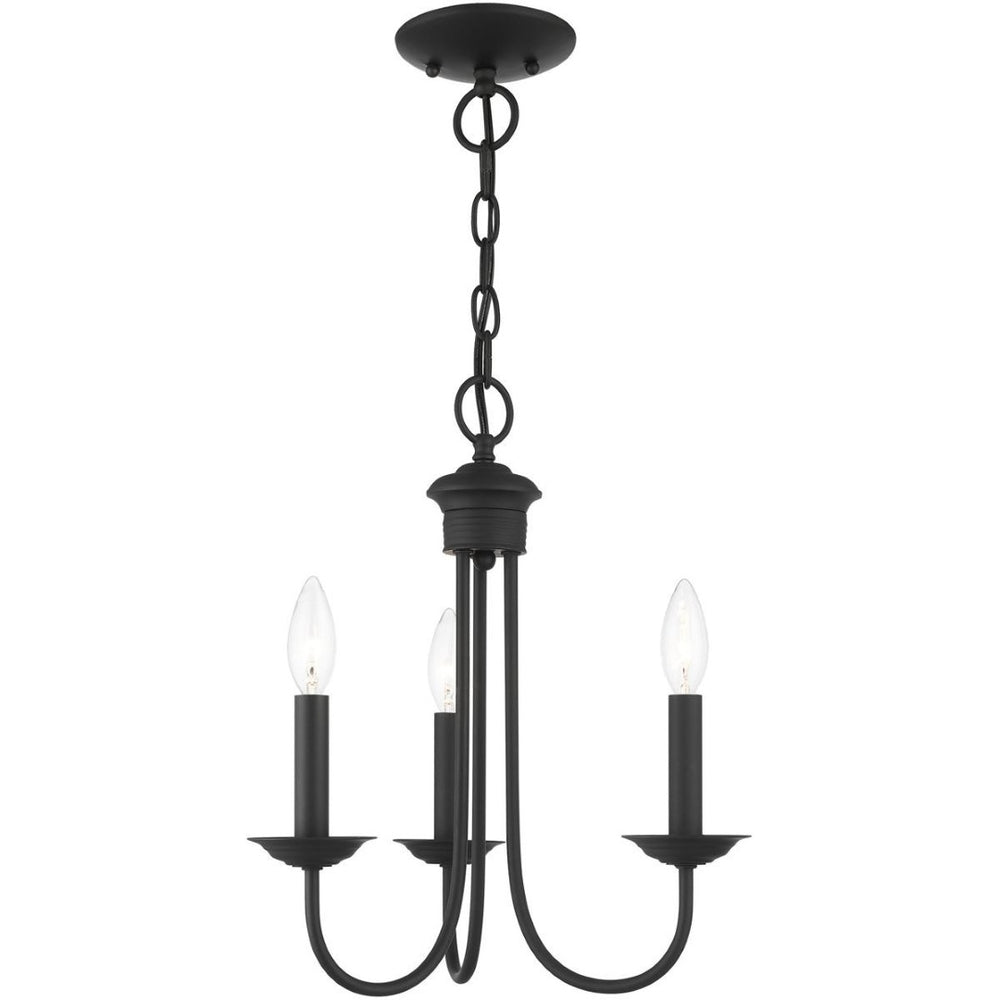 HomeRoots Black Dimmable Three-Light Chandelier with Cylindrical Shades – Modern Elegance for Any Room 687358