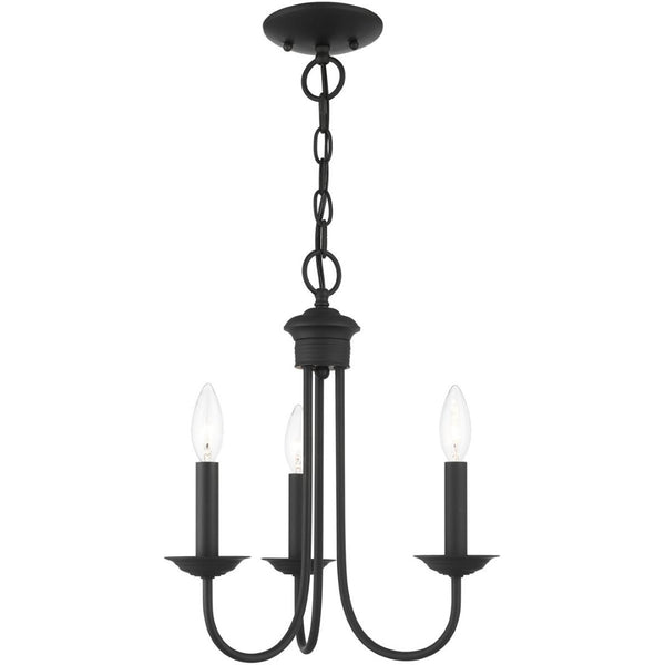 HomeRoots Black Dimmable Three-Light Chandelier with Cylindrical Shades – Modern Elegance for Any Room 687358